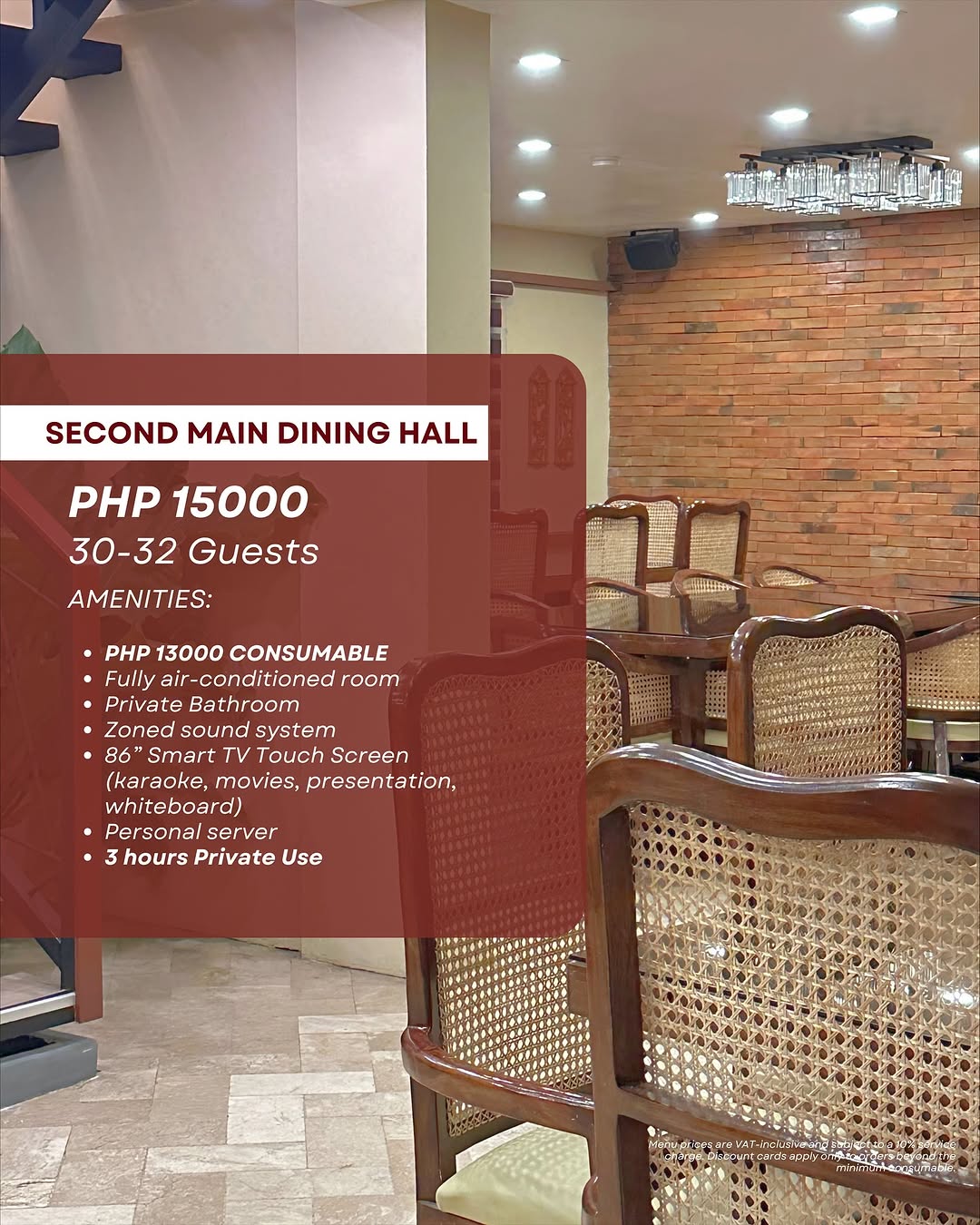 AMBAI Second Main Dining Hall for 30-32 guests